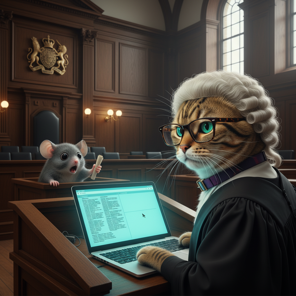 Bacchus studies a content document where one section remains blank — the gap that only human judgment can fill. Berger, under the paw as always, clutches the creative brief.